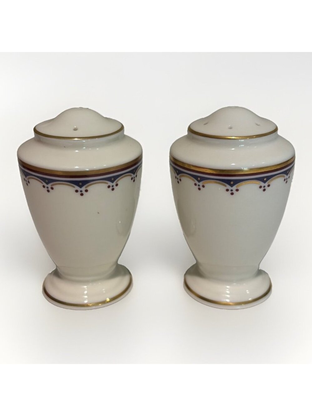Vtg Lenox Weymouth Estates Salt and Pepper Shakers with Stoppers Set of 2 USA